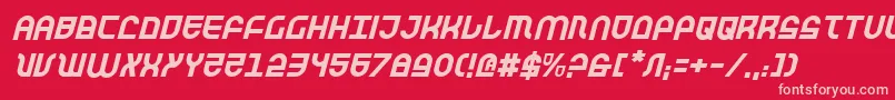 TrekTrooperItalic Font – Pink Fonts on Red Background