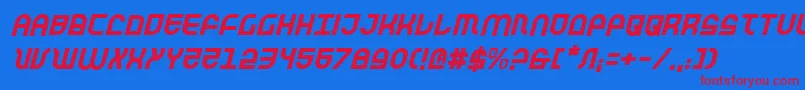 TrekTrooperItalic Font – Red Fonts on Blue Background