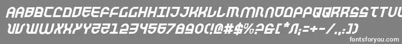 フォントTrekTrooperItalic – 灰色の背景に白い文字