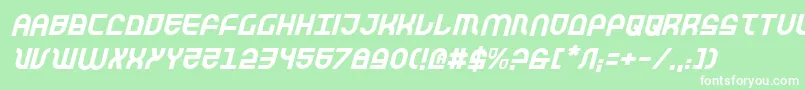 TrekTrooperItalic Font – White Fonts on Green Background