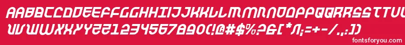 TrekTrooperItalic-fontti – valkoiset fontit punaisella taustalla