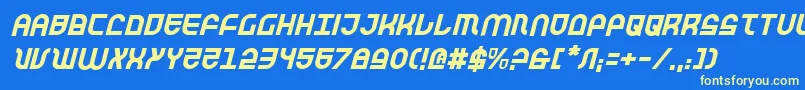 Шрифт TrekTrooperItalic – жёлтые шрифты на синем фоне