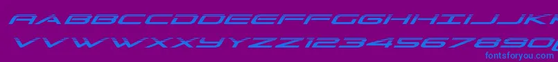 Grandsporthalfital Font – Blue Fonts on Purple Background