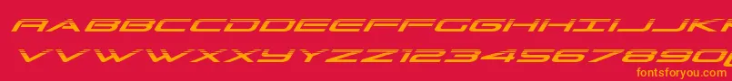 Grandsporthalfital Font – Orange Fonts on Red Background