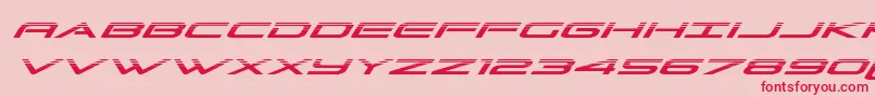 フォントGrandsporthalfital – ピンクの背景に赤い文字