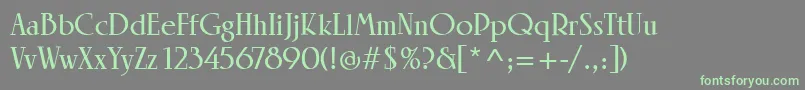 LinotypeRowenaBold-fontti – vihreät fontit harmaalla taustalla