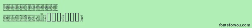 Czcionka Sardinescanned – czarne czcionki na zielonym tle