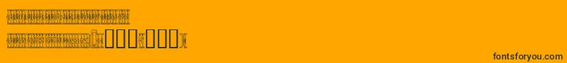 Czcionka Sardinescanned – czarne czcionki na pomarańczowym tle