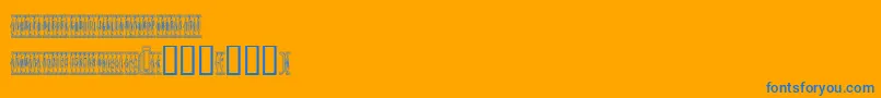 Czcionka Sardinescanned – niebieskie czcionki na pomarańczowym tle