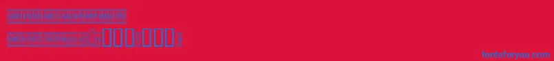 Czcionka Sardinescanned – niebieskie czcionki na czerwonym tle