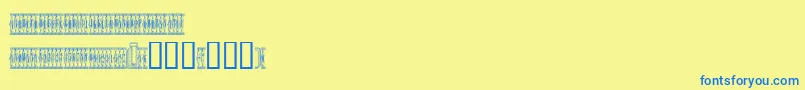 Czcionka Sardinescanned – niebieskie czcionki na żółtym tle