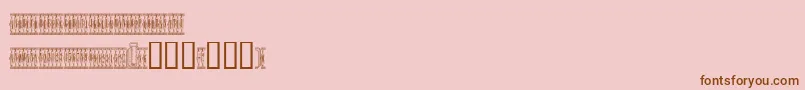 フォントSardinescanned – ピンクの背景に茶色のフォント