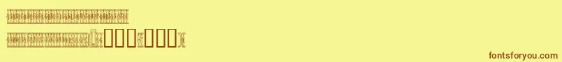 Sardinescanned-fontti – ruskeat fontit keltaisella taustalla