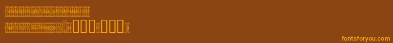 Czcionka Sardinescanned – pomarańczowe czcionki na brązowym tle