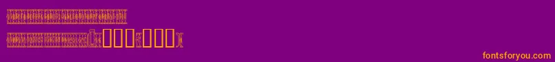 Sardinescanned-fontti – oranssit fontit violetilla taustalla