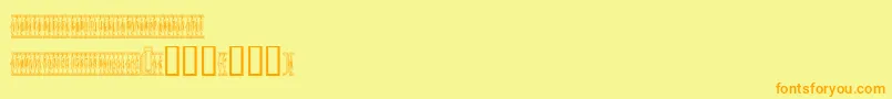 Czcionka Sardinescanned – pomarańczowe czcionki na żółtym tle