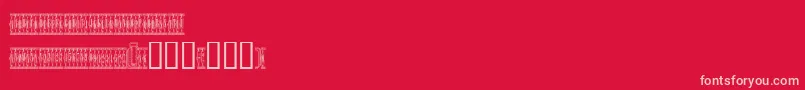 Sardinescanned-fontti – vaaleanpunaiset fontit punaisella taustalla