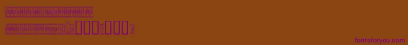 Czcionka Sardinescanned – fioletowe czcionki na brązowym tle
