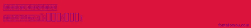Czcionka Sardinescanned – fioletowe czcionki na czerwonym tle