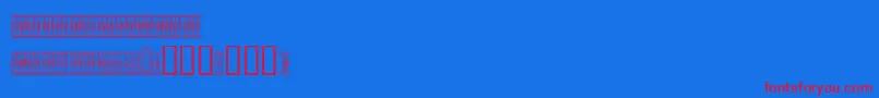 Czcionka Sardinescanned – czerwone czcionki na niebieskim tle