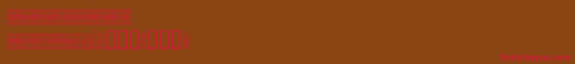 Czcionka Sardinescanned – czerwone czcionki na brązowym tle