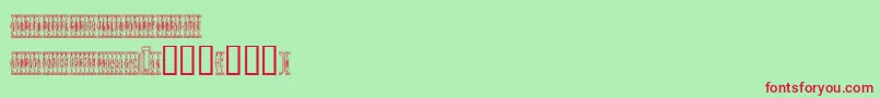Czcionka Sardinescanned – czerwone czcionki na zielonym tle