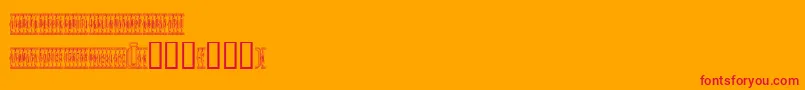 Czcionka Sardinescanned – czerwone czcionki na pomarańczowym tle