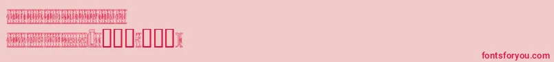 フォントSardinescanned – ピンクの背景に赤い文字