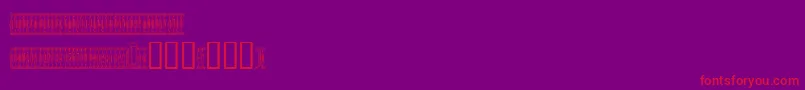 Sardinescanned-Schriftart – Rote Schriften auf violettem Hintergrund