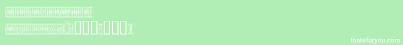 Fonte Sardinescanned – fontes brancas em um fundo verde