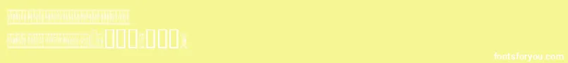 Sardinescanned-fontti – valkoiset fontit keltaisella taustalla