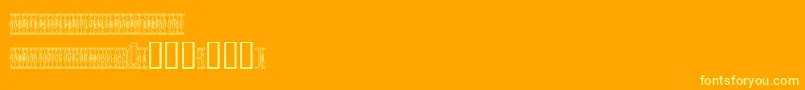 Fonte Sardinescanned – fontes amarelas em um fundo laranja