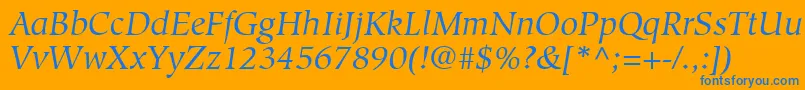 Czcionka GlossarySsiItalic – niebieskie czcionki na pomarańczowym tle