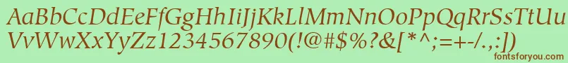 GlossarySsiItalic Font – Brown Fonts on Green Background