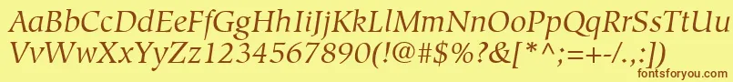 GlossarySsiItalic Font – Brown Fonts on Yellow Background