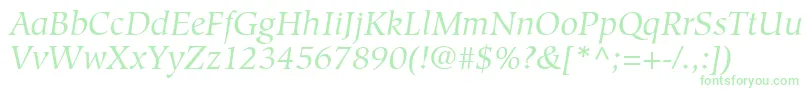 GlossarySsiItalic Font – Green Fonts on White Background