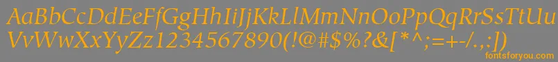 GlossarySsiItalic Font – Orange Fonts on Gray Background