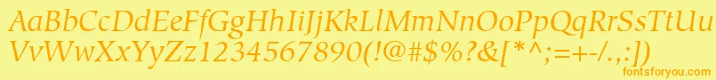 GlossarySsiItalic Font – Orange Fonts on Yellow Background