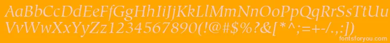 GlossarySsiItalic-Schriftart – Rosa Schriften auf orangefarbenem Hintergrund