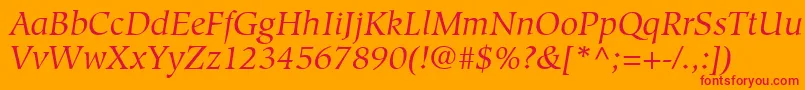 fuente GlossarySsiItalic – Fuentes Rojas Sobre Fondo Naranja