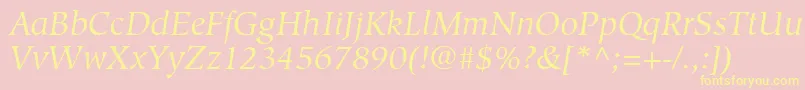 GlossarySsiItalic Font – Yellow Fonts on Pink Background
