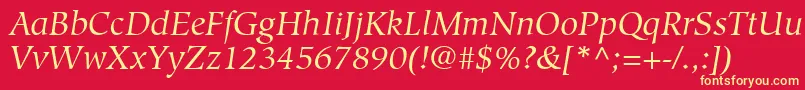 GlossarySsiItalic Font – Yellow Fonts on Red Background