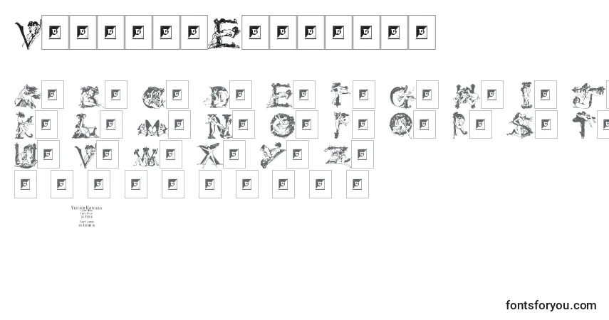 A fonte VintageErotique – alfabeto, números, caracteres especiais