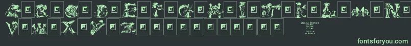 フォントVintageErotique – 黒い背景に緑の文字