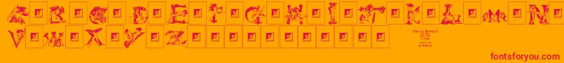 VintageErotique-fontti – punaiset fontit oranssilla taustalla