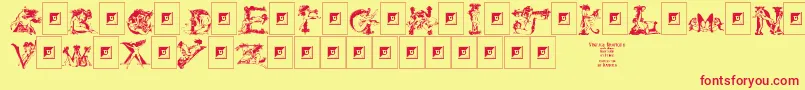 Więcej informacji o czcionce VintageErotique Czcionka VintageErotique – czerwone czcionki na żółtym tle