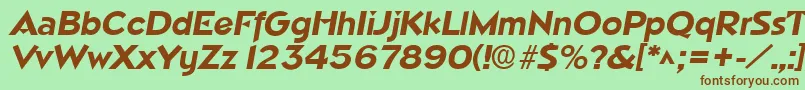 NapaSfBoldItalic Font – Brown Fonts on Green Background