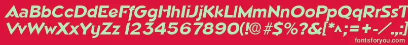 フォントNapaSfBoldItalic – 赤い背景に緑の文字