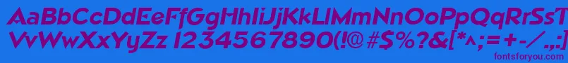 NapaSfBoldItalic Font – Purple Fonts on Blue Background