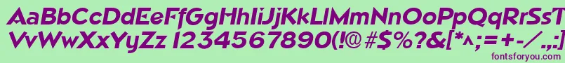 NapaSfBoldItalic Font – Purple Fonts on Green Background